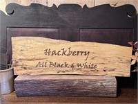 Hackberry Engraved Wood Slice Display