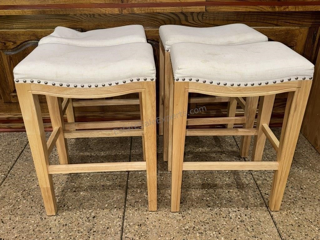 4 Stools 18”x25” Cushions have staining