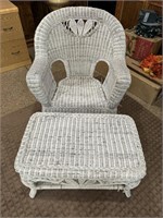 White Wicker Chair & Table