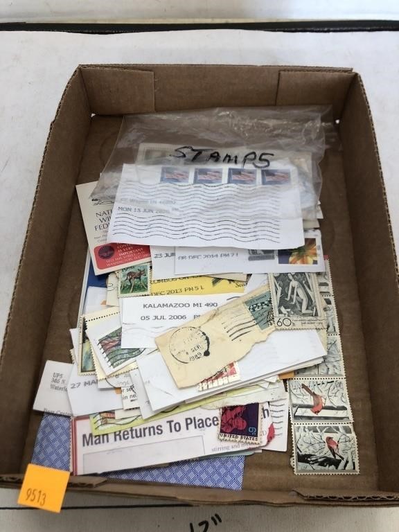 Flat of Used Postage Stamps