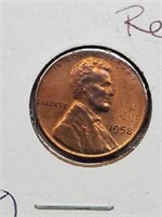BU Red Toned 1958 Wheat Penny