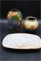 Lot of 3 Vintage art pottery- Judith Duff