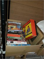 Box of microscope and VHS movies