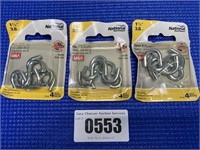 3 Packs of Open S Hooks 4 Pieces 1 1/2"