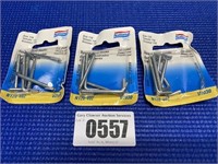 3 Packs of Square Bend Hooks 5/64" 6 Each