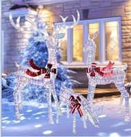2x Hoyechi 3 Piece Lighted Christmas Deer