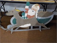 Santa, Sleigh Painted Wood Lawn Items