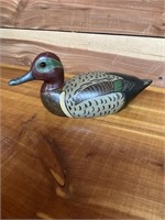 VINTAGE WOODEN HAND PAINTED DUCK