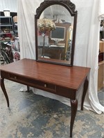 Thomasville Library desk with drawer and a wall