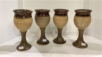 Pottery goblets measuring 7 inches tall.     1712.