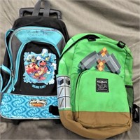 2- YOUTH BACKPACKS*POWER RANGERS*MINECRAFT