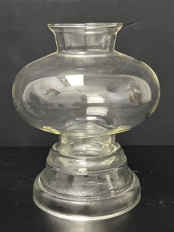 MCM Lg Glass Hurricane Lamp Pillar Candleholder