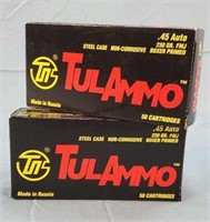 2 Boxes TulAmmo 45 Auto 230gr. FMJ 100 Rds. Ammo