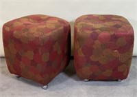 PAIR - ROLLING CUBE STOOLS