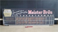 Meister Brau Beer Baseball Score Board