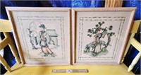 2 Vintage Oriental Prints