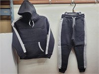 NEW Kids Sweat Top&Track Pants Black-Grey Size9-10