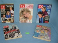 Group of vintage TV Guides