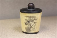 Carved Erotica Bone Snuff Bottle