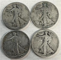 (4) US 1/2 Dollars (Walking Liberty), Silver