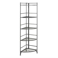 Xtra Storage Black Five-Tier Folding Metal Corner