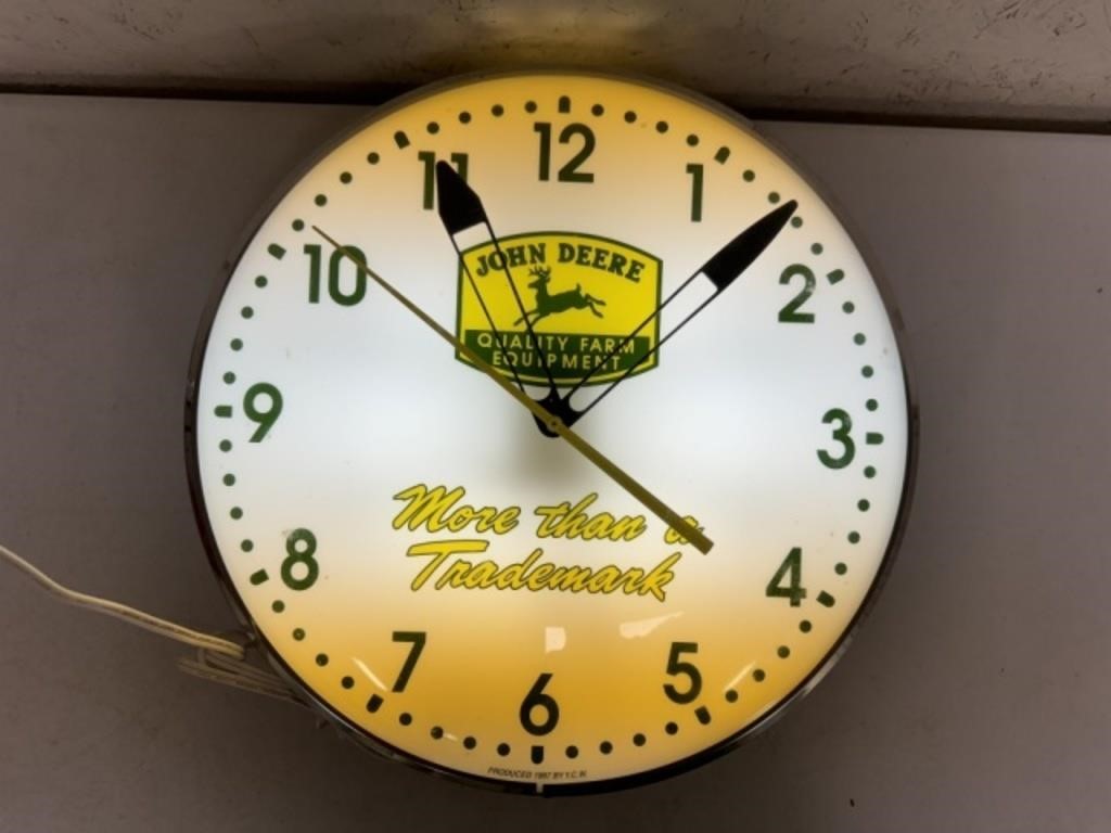 Lighted John Deere Clock
