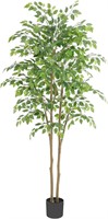6ft Faux Ficus Tree with Realistic Leaves