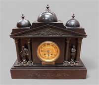 EARLY 20th CENTURY SLATE CASED MANTLE CLOCK
