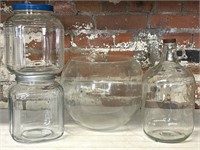 Glass Jars, Bottle, and Fishbowl 
- Fishbowl is