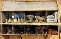 METAL TOOL CASE AND CONTENTS - ON WALL