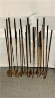 22 Vintage Golf Clubs Metal & Wood Shafts