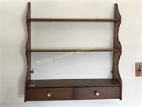 HANGING WALL SHELF WITH TWO DRAWERS