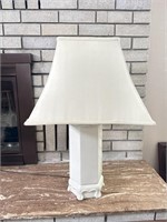 Vintage 25 inch milk glass table lamp