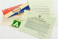 1940'S IMPERIAL OIL LETTERS ABOUT CONSERVING FUEL