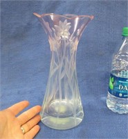 lenox pink crystal etched vase