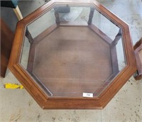 OCTAGONAL GLASS TOP TABLE COFFEE