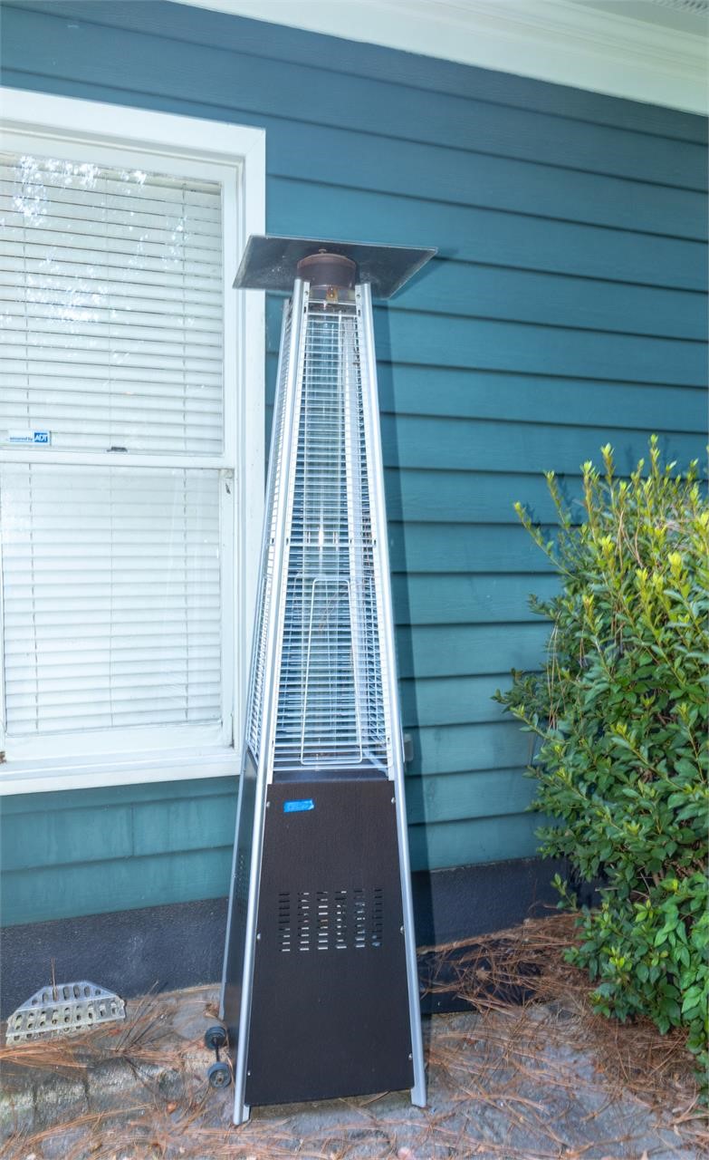 Hiland brand propane powered outdoor heater.