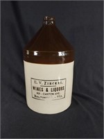 Vintage E.V. Zirckel, Wines & Liquors Stoneware