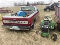 Chev 1/2 ton for parts & items in back. Comes with