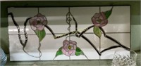 STAINED GLASS ROSE PANEL