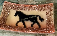 CERAMIC HORSE DECOR ASHTRAY