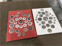 2 cards of zinc and tin picture buttons