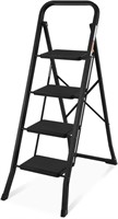 4 Step Ladder, SPIEEK Folding Step Stool with Wide