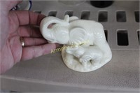 CERAMIC ELEPHANT W/ BABY FIGURINE