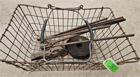 Lot of Blacksmith Tools, Trap & Wire Basket