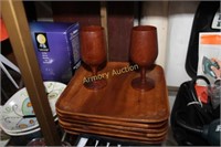 WOODEN TRAYS - GOBLETS