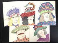Gracie Rose McCay, 5 Colored Pencil, People w/Hats