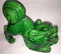 Oriental Green Glazed Pottery Fudog