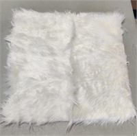 WHITE 20" Faux Fur THROW Sheepskin RUG CHAIR CUSHI