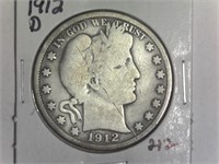 1912-D Barber Half Dollar